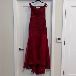Formal Mermaid Dress in Deep Red